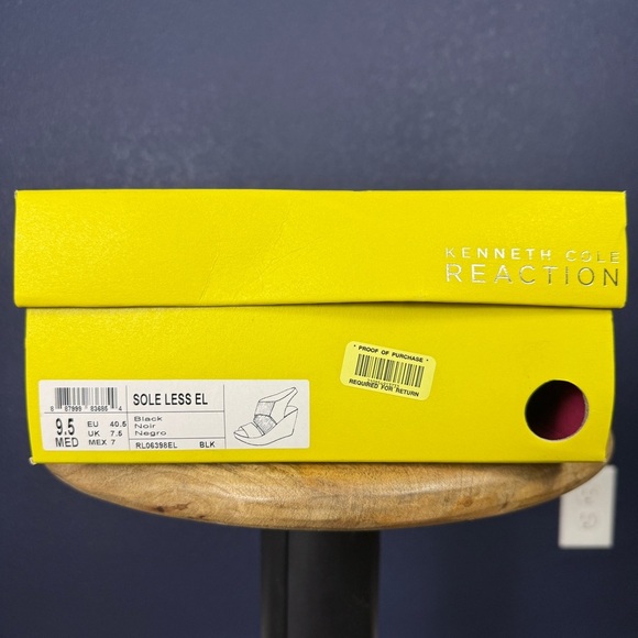 Kenneth Cole “Sole Less” Black Wedge Sandals with Elastic Straps, Size 9.5 - Picture 8 of 8